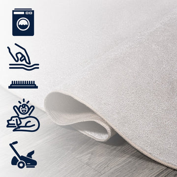 Twyla Classic Solid Low-Pile Machine-Washable Area Rug